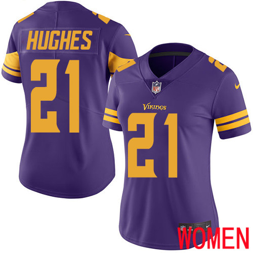 Minnesota Vikings #21 Limited Mike Hughes Purple Nike NFL Women Jersey Rush Vapor Untouchable->youth nfl jersey->Youth Jersey